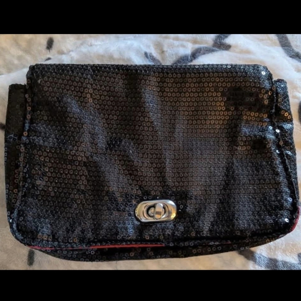 "Sexy Hair" Black Sequin Cosmetic Bag